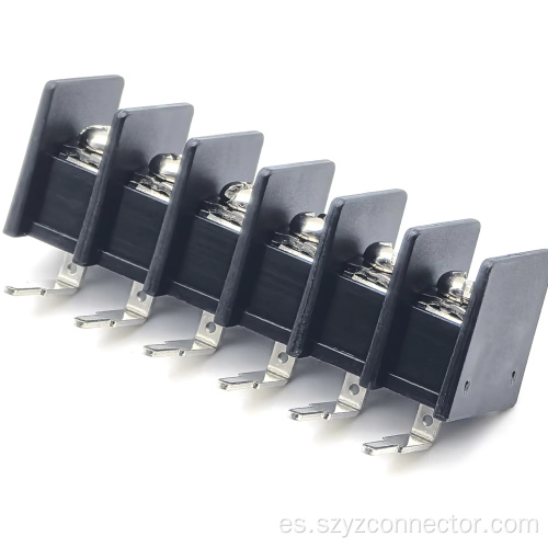 Bloques de terminales de barrera de inserción doblados con paso de 9,5 mm, color negro 6P